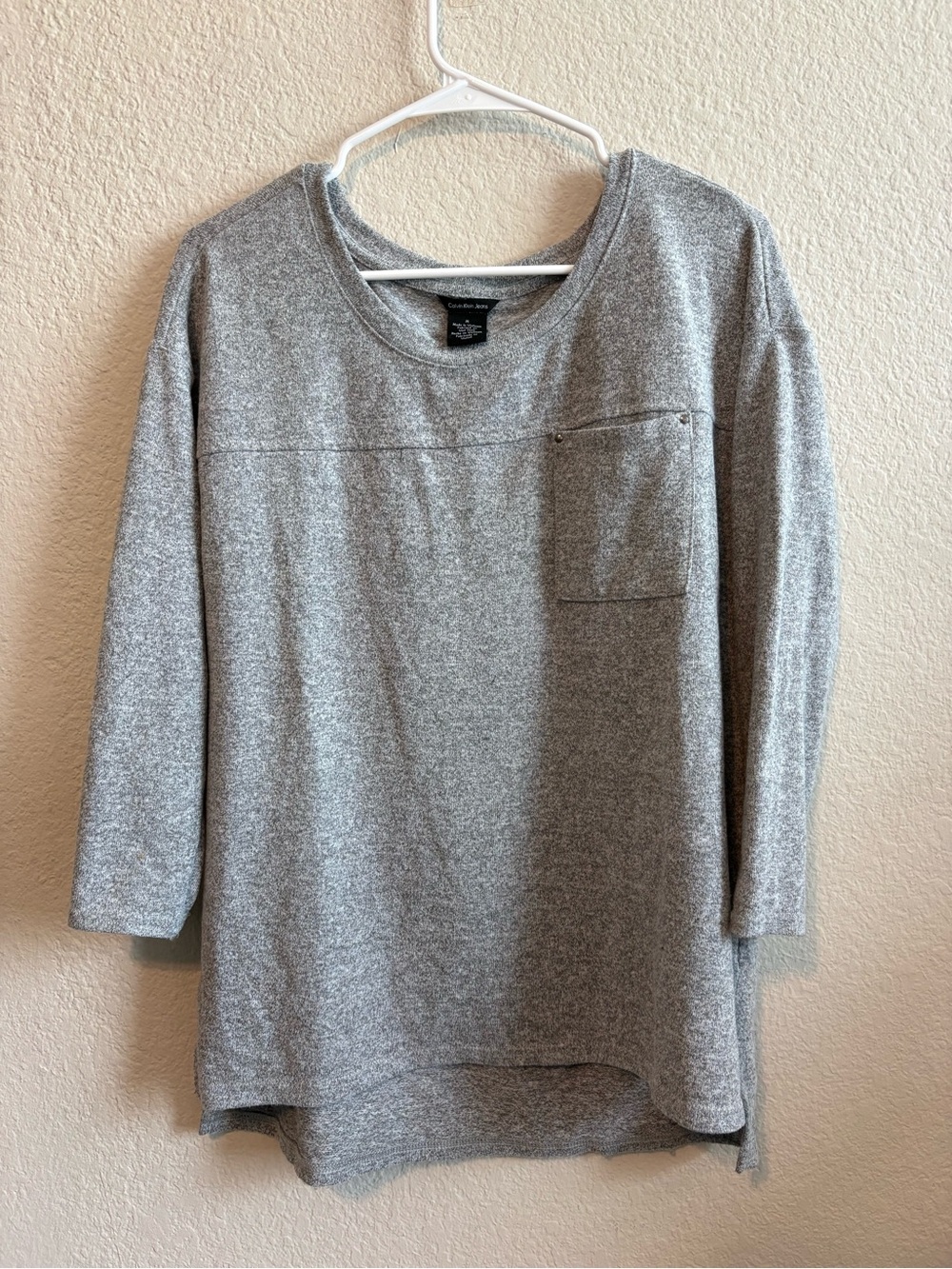 Calvin Klein Jeans Heather Gray Crewneck Top